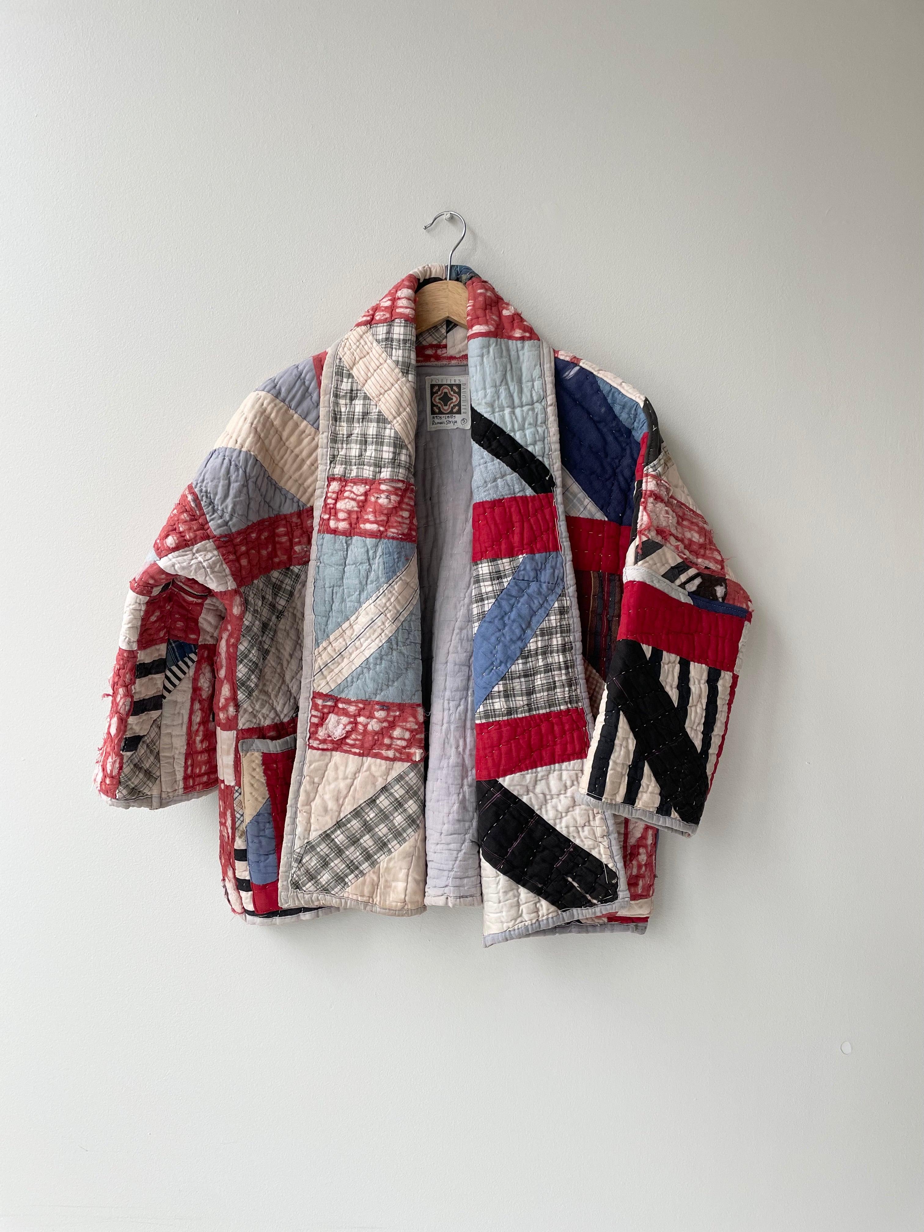 Roman Stripes Handmade Quilt Coat