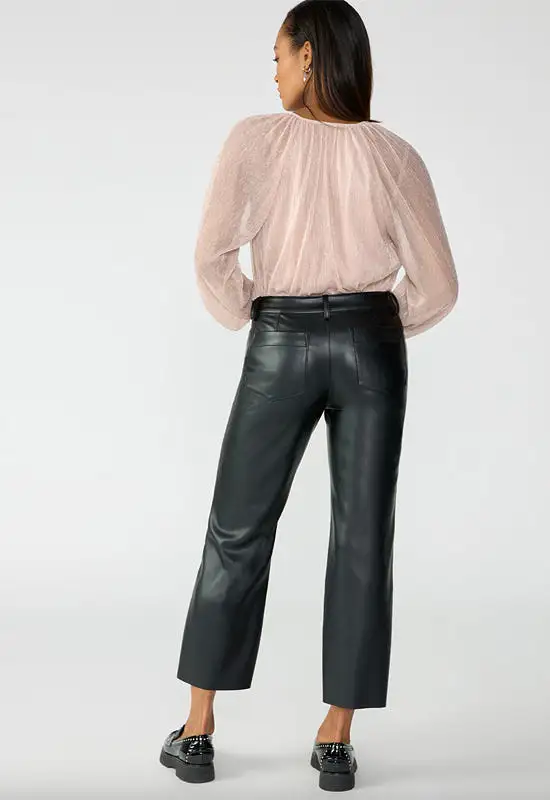 Sanctuary - Marine Leather Crop Trouser Black