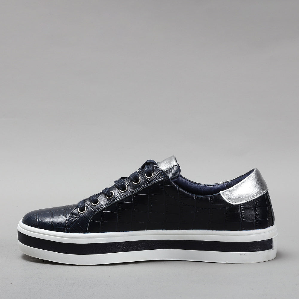 Savis - Navy Croc/Silver