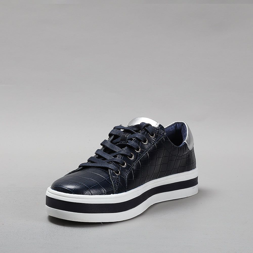 Savis - Navy Croc/Silver