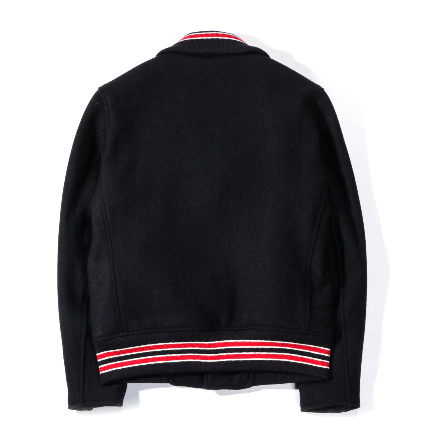 SCHOTT WOOL MOTO VARSITY JACKET BLACK