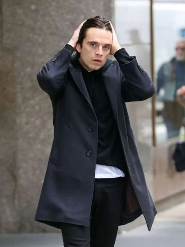 Sebastian Stan Sharper Wool Coat - New American Jackets