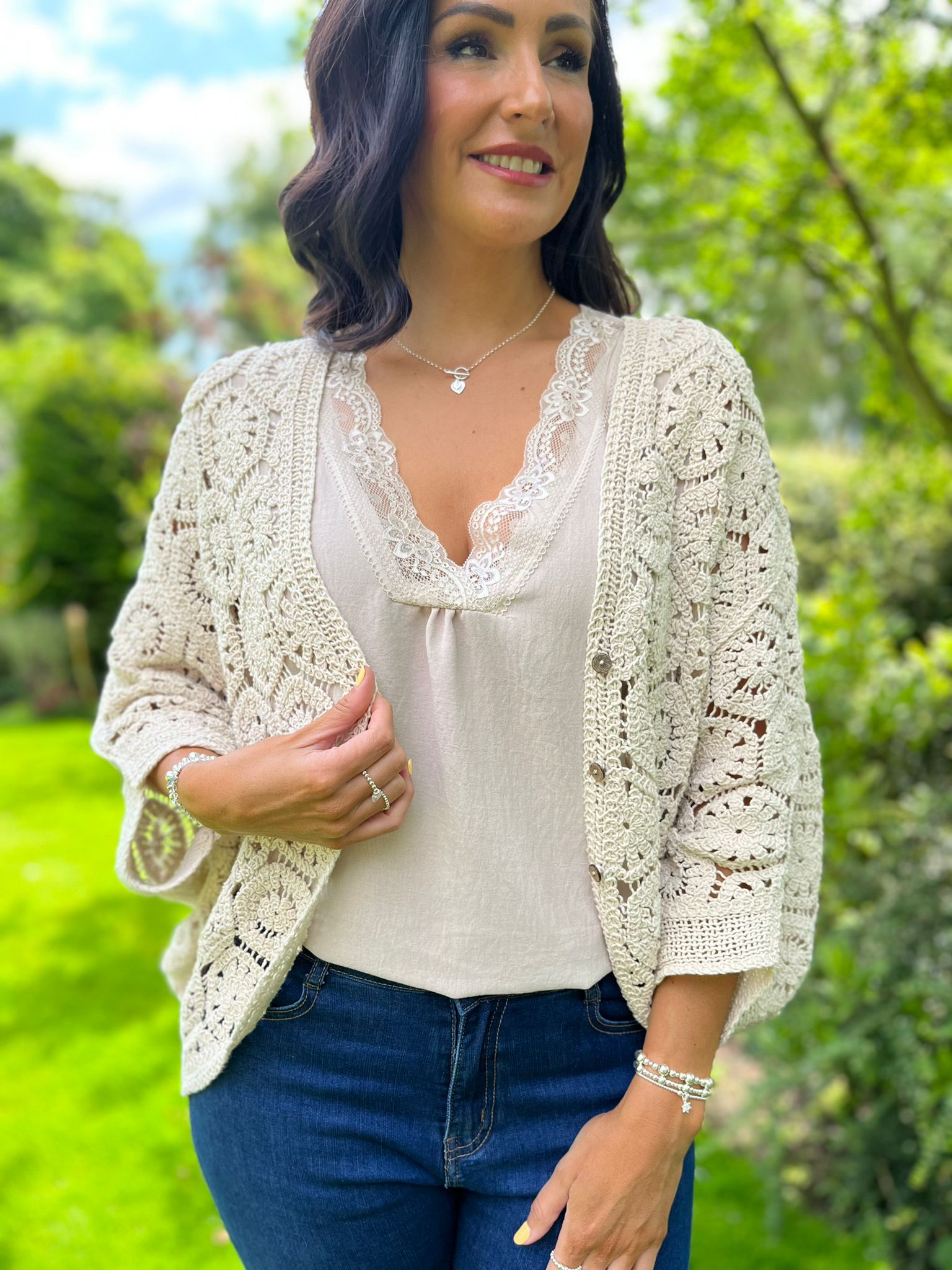 Stone Crochet Jacket Lucia