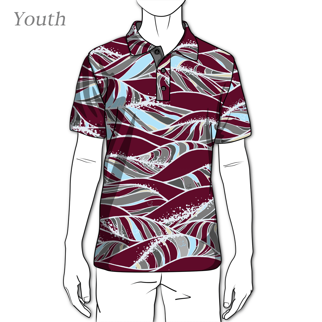 Swell Crimson Camo - OGA Youth Polo - Crimson