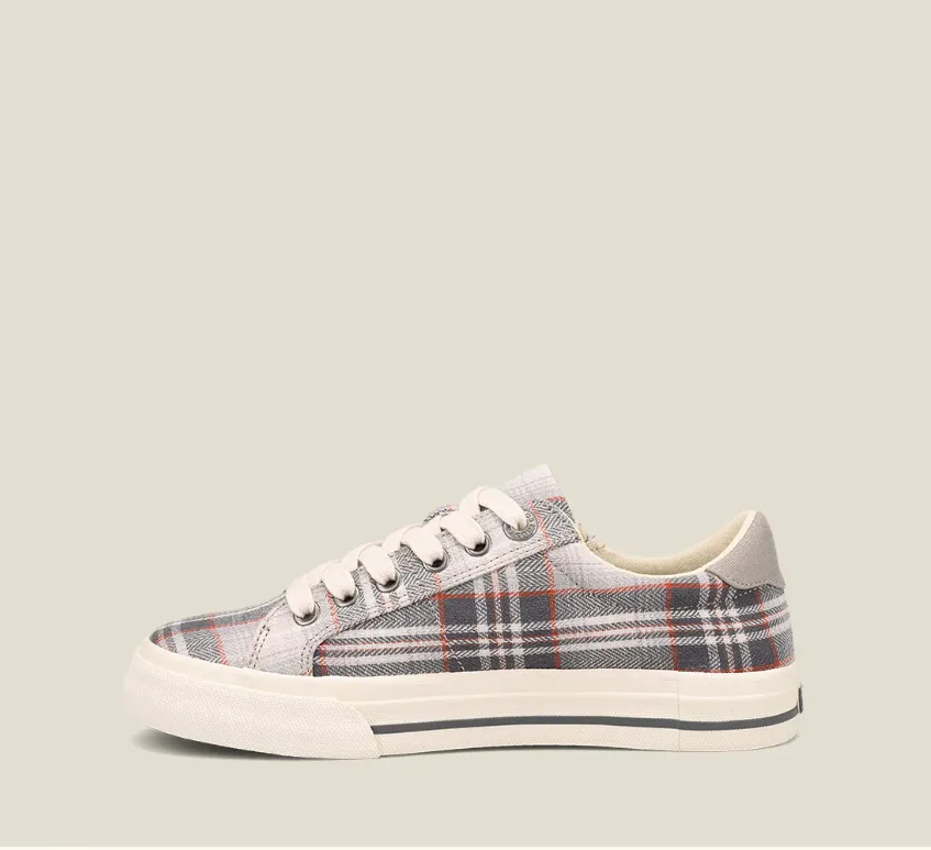 Taos Womens Z-Soul Lace Up Sneakers- Grey Plaid