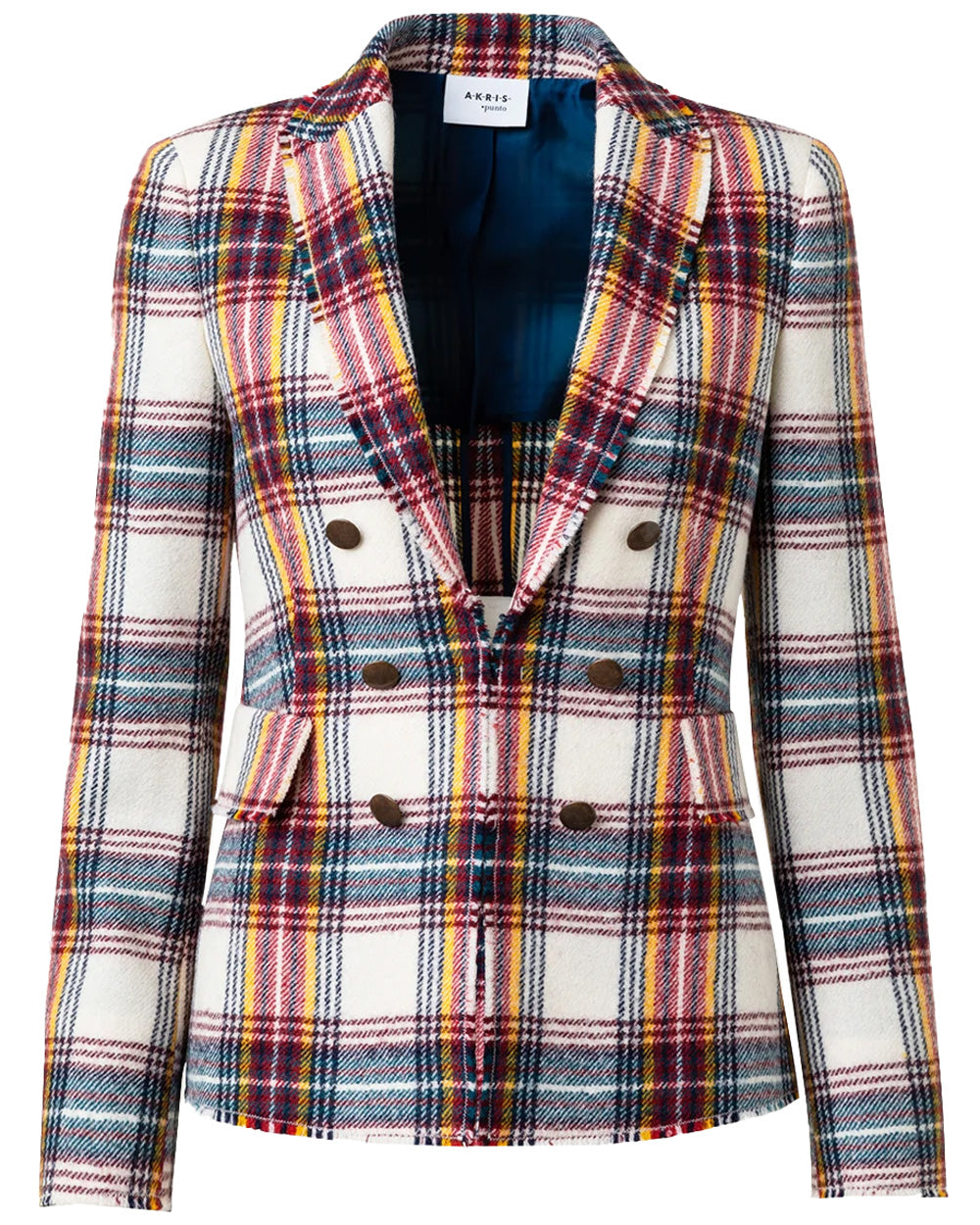 Tartan Check Flannel Double Breasted Blazer