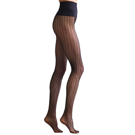 The Scalloped Net Tights (Black)