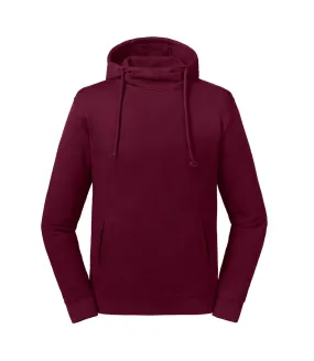 Unisex adult organic hoodie burgundy Russell