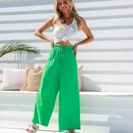 Vacation Linen Pants - Green