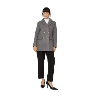 Womens/ladies double-breasted coat grey Principles