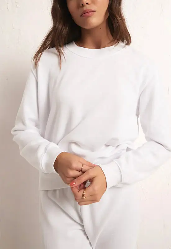 Z Supply - Classic Crew Sweatshirt White